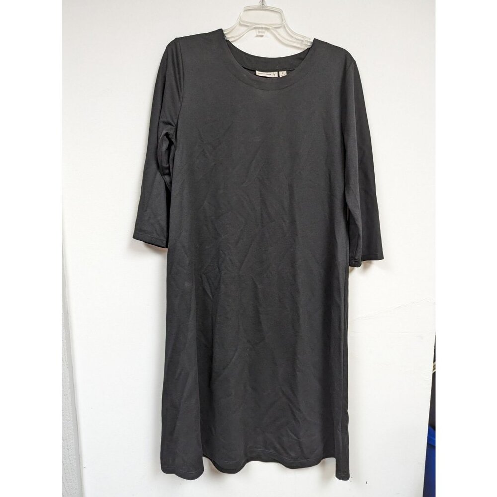 Susan Graver Ponte Knit Bateau Neck Dress Black Size M